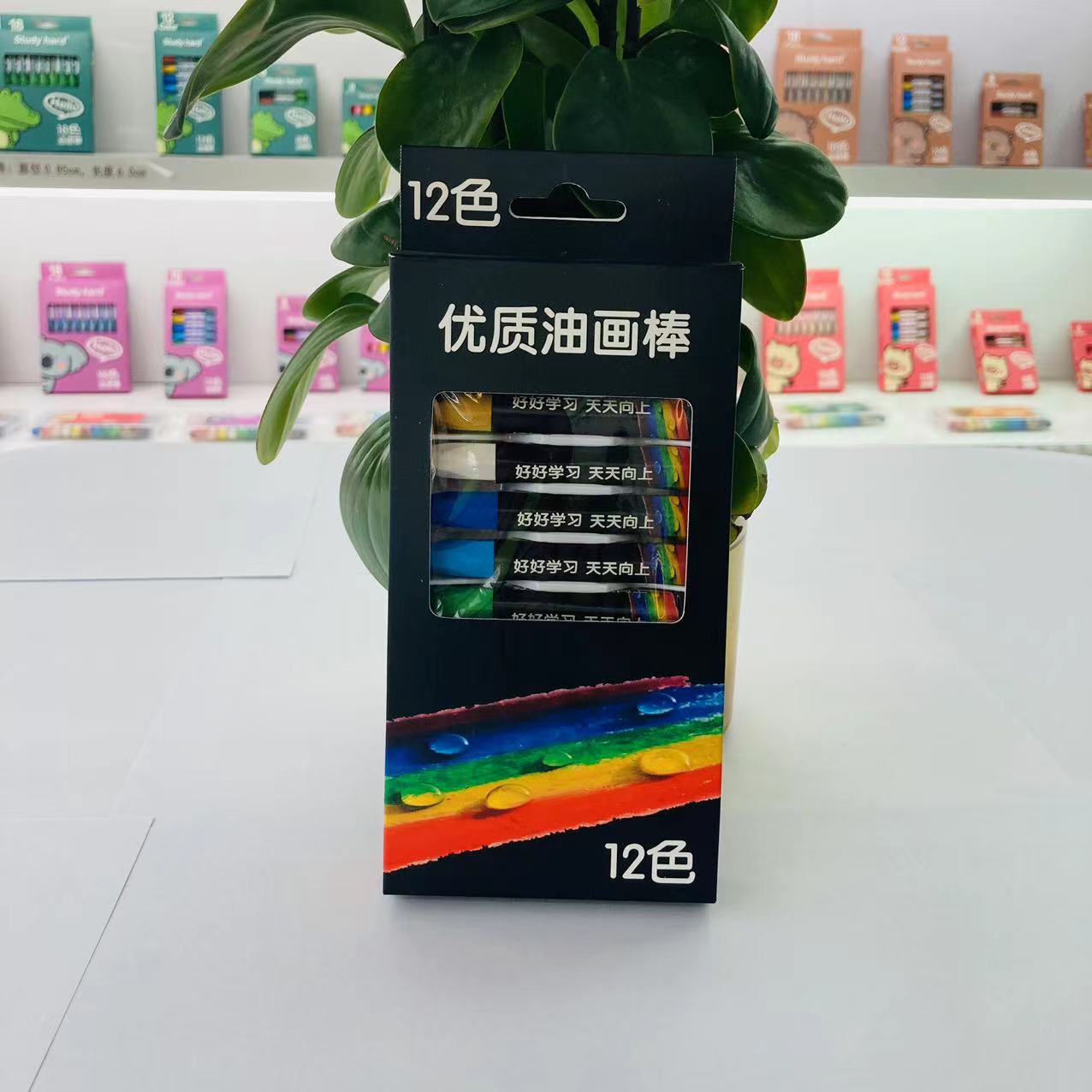 优质环保六角油画棒美术培训机构绘画班专用儿童叠色多彩油画棒笔详情11