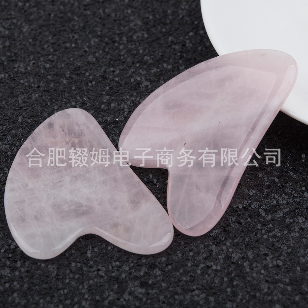 粉晶玉石刮痧板按摩器美妆护肤美容刮痧美容院SPA精油按摩板礼品详情13