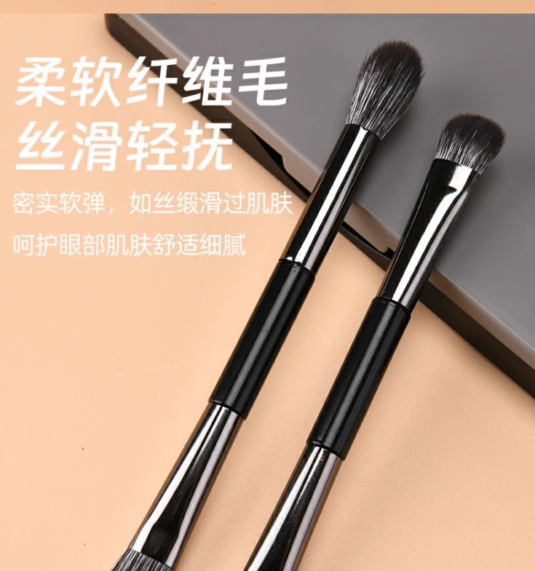 Customized double-headed eyeliner and eyeshadow brush 4-piece set with mirror storage box portable brush makeup brush wholesale in Cangzhou pic 5