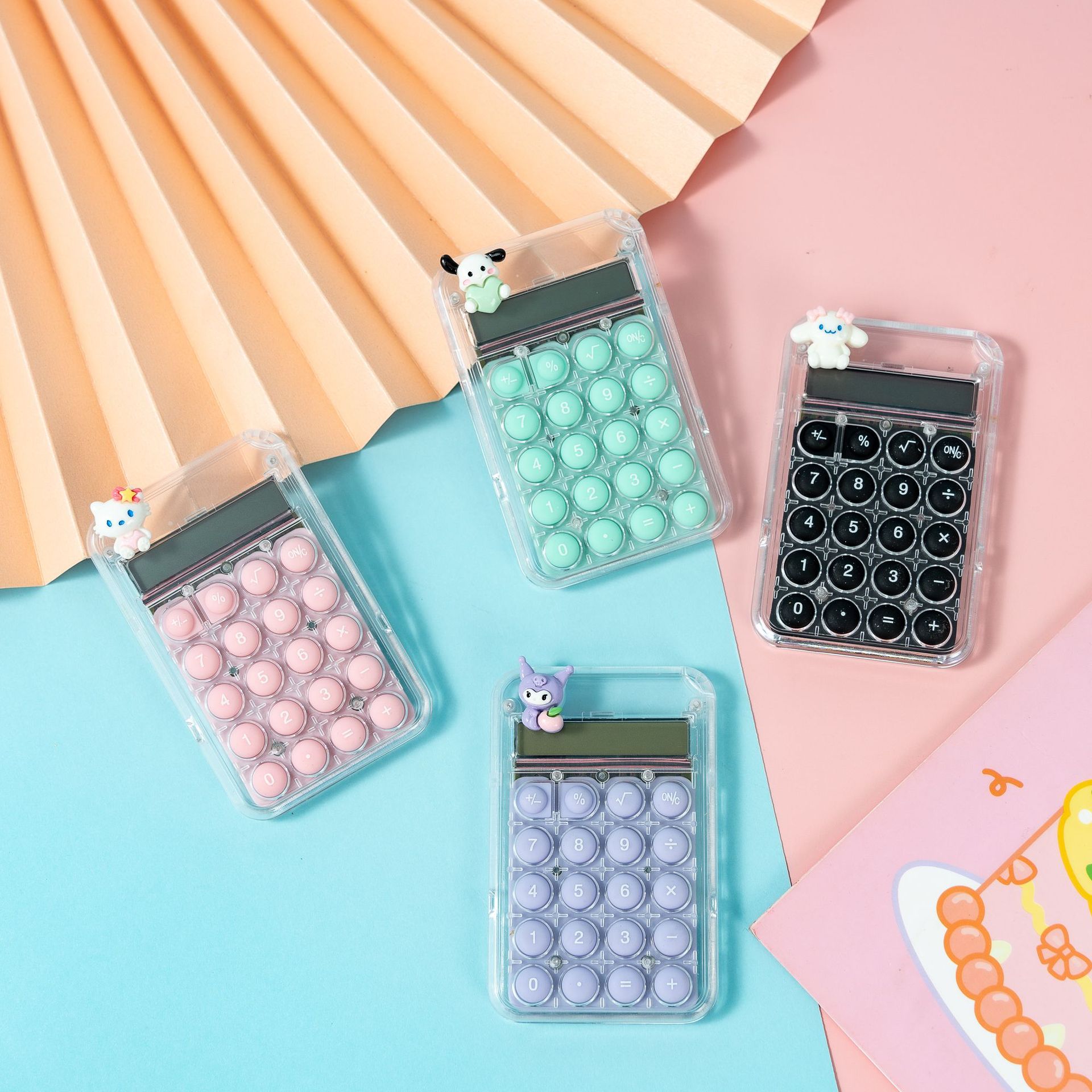 计算器创意可爱卡通透明学生办公文化用品高颜值迷你便携计算机详情7