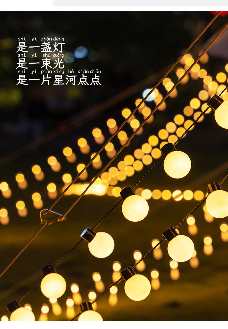露营装饰灯串婚庆派对布置球泡灯户外防水庭院帐篷天幕圆球LED灯详情8