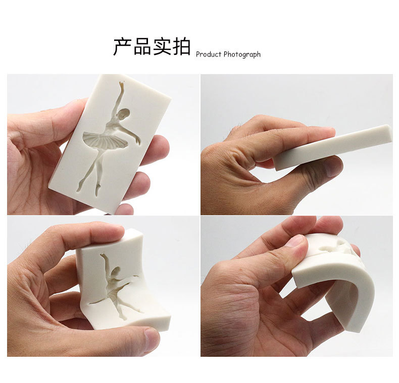 Ballet Girl Chocolate baking tools Fondant cake decoration Dance Girl clay liquid silicone mold pic 5