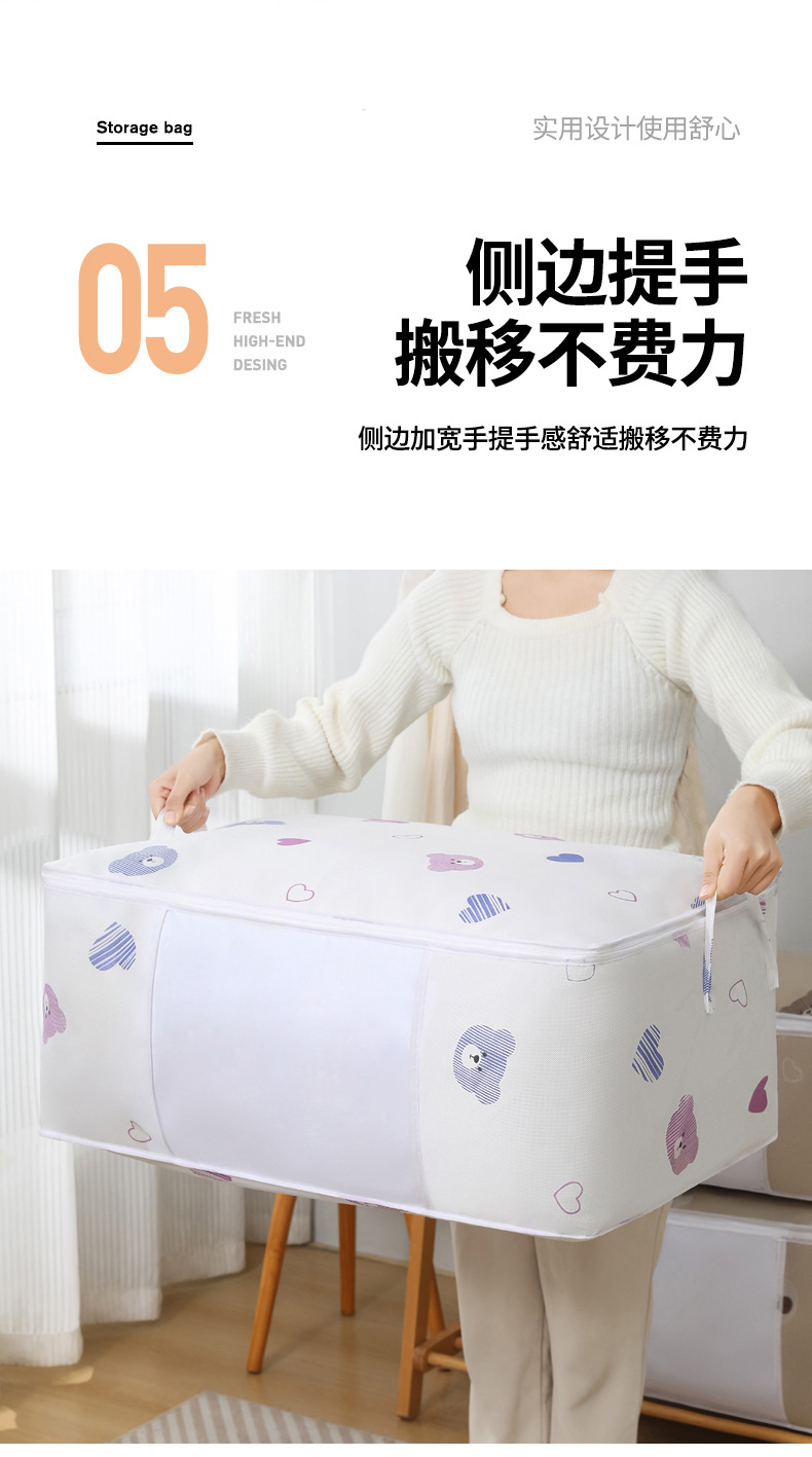 衣服收纳袋大容量搬家专用袋拉链式防潮被子床底收纳箱带提手袋子详情22