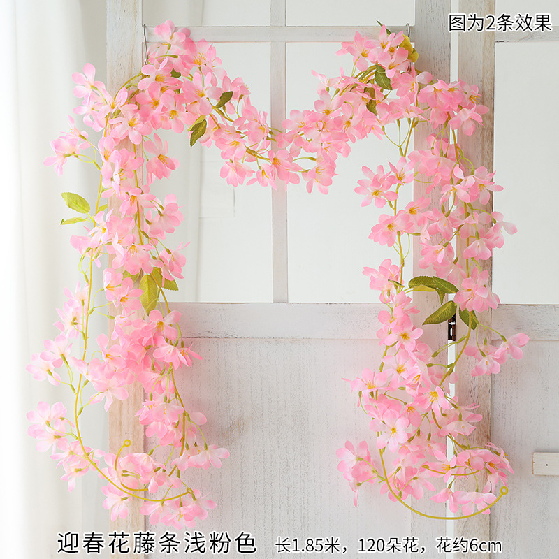 仿真迎春花藤假花藤条塑料藤蔓植物客厅空调管道缠绕暖气装饰遮挡详情2