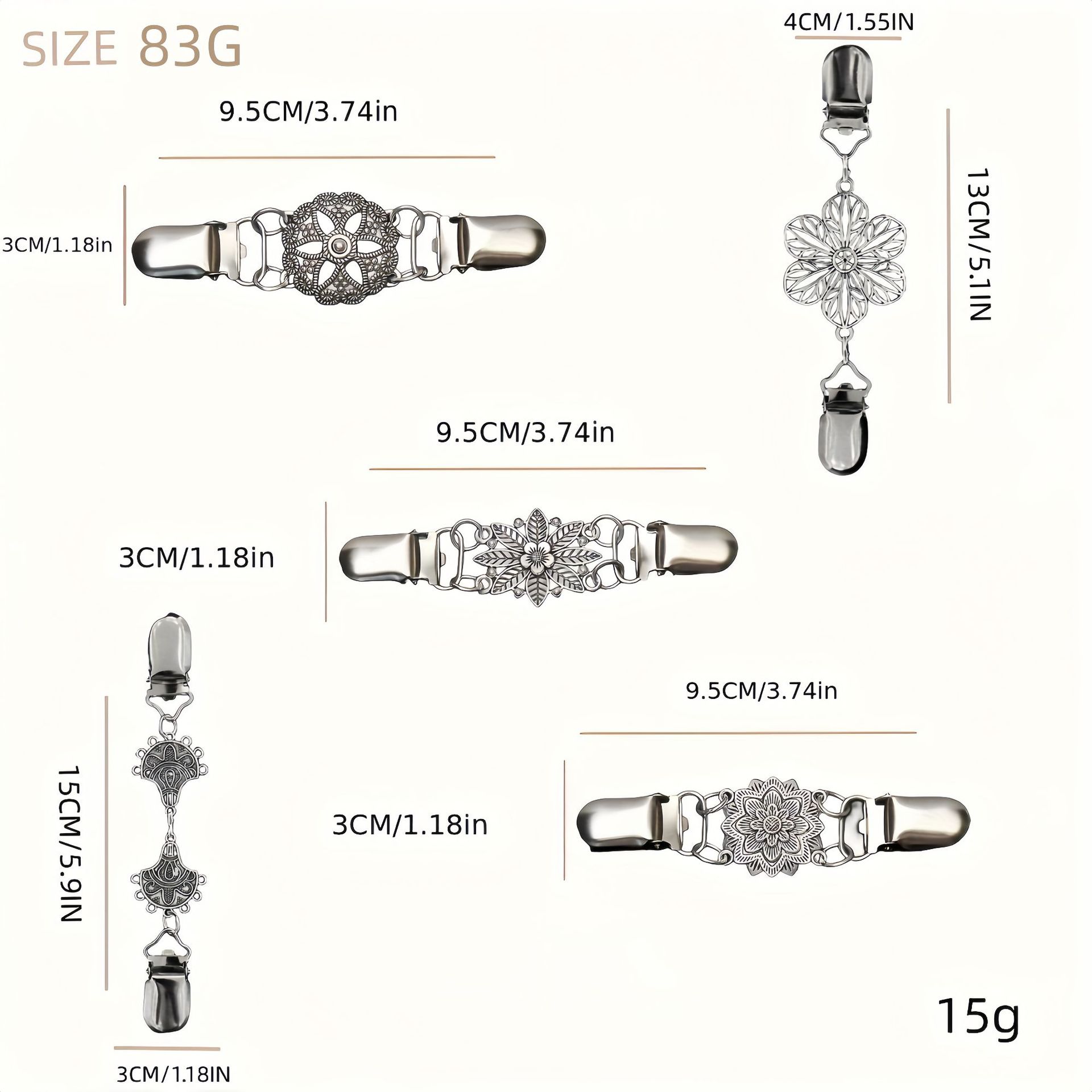 欧美复古合金毛衣夹丝巾开衫扣衬衣领夹防走光束紧夹胸针厂家直销详情32