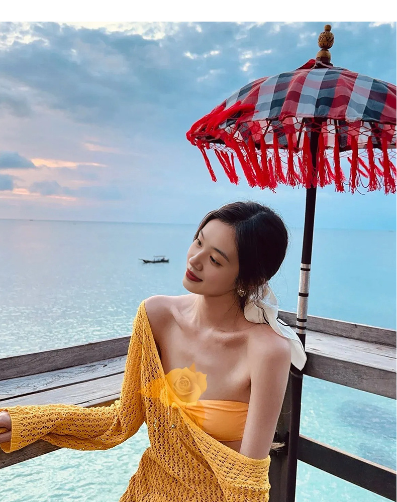 New Thai swimsuit, smock, long dress, sexy bikini, three-piece set, high-end vacation swimsuit for women 125092 pic 19