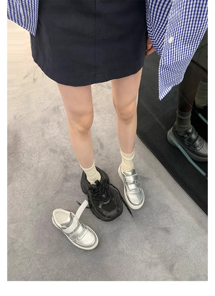 sheii苏茵茵同款~6.5cm厚底~笑脸魔术贴增高休闲运动板鞋女小白鞋详情26