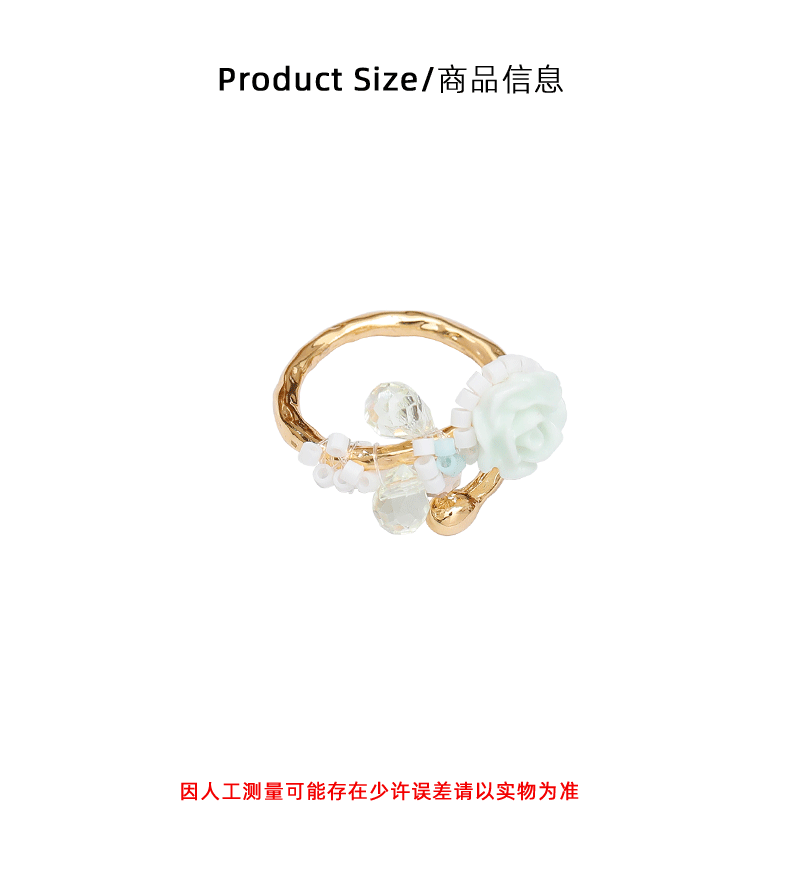 Forest-themed spring/Summer thin camellia open ring, a niche design with a sense of high-end luxury, a new 2026 ring pic 3