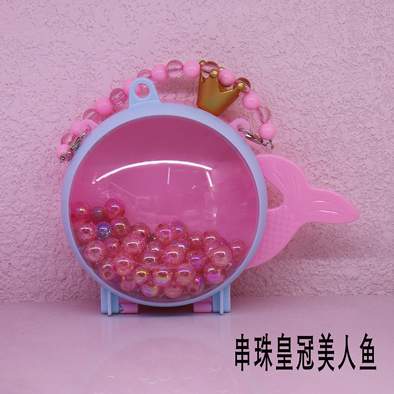 网络热卖款串珠或可手提皇冠美甲小东西配件盒子方圆塑料盒详情5