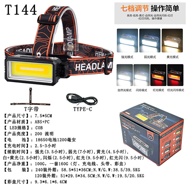 Faros recargables al aire libre pantalla inteligente running fishing faros LED luz fuerte faros luz ligera pic 19