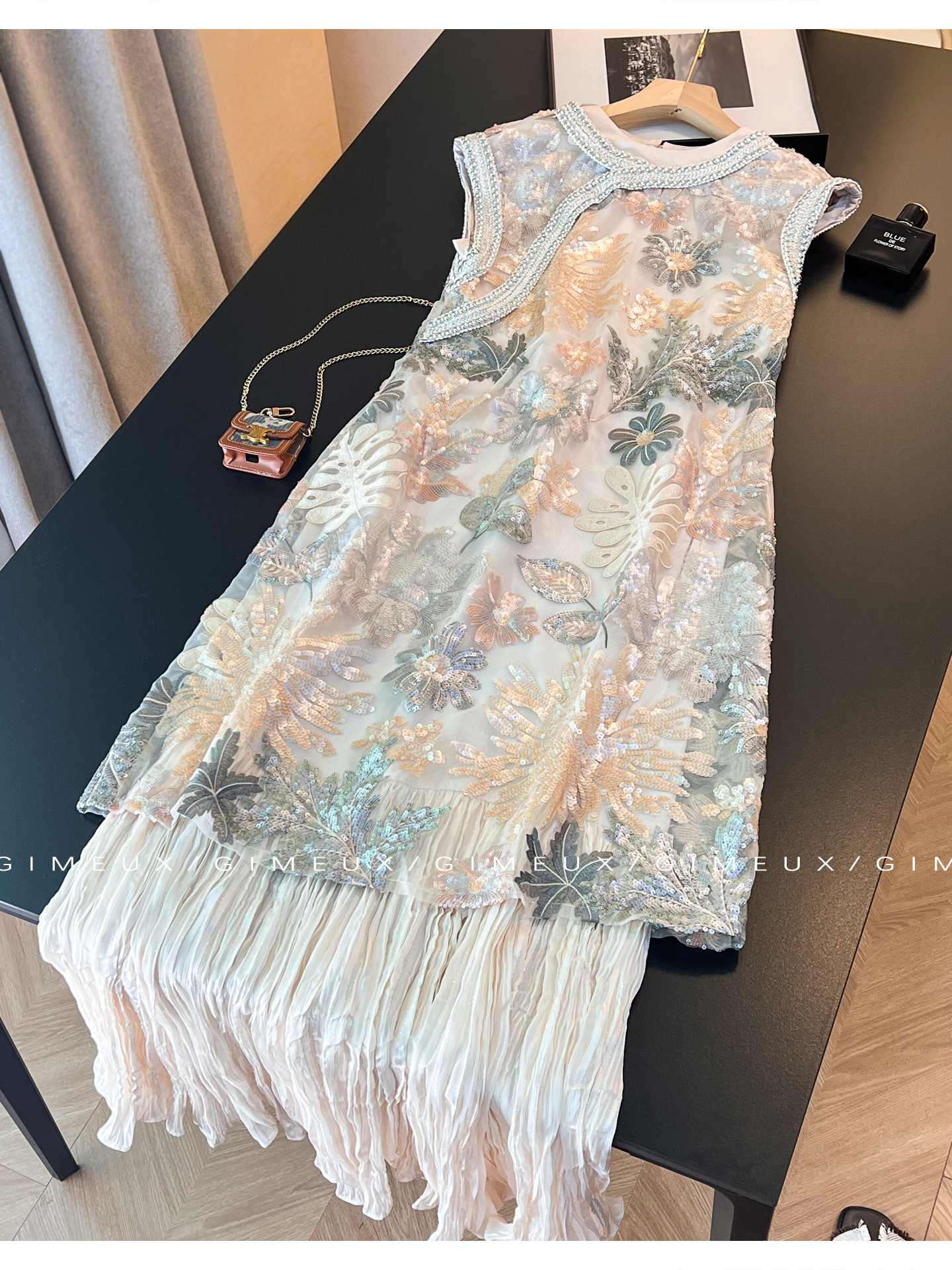 Summer 2025 retro style, high-end, elegant and slimming daily long dress, light luxury heavy industry cheongsam dress pic 1