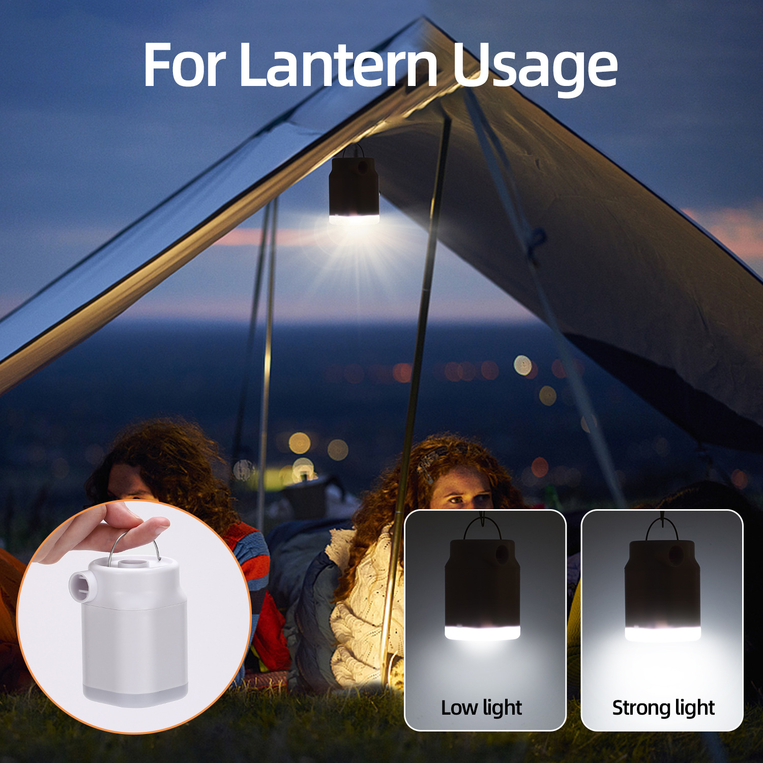 usb户外多功能便携电动迷你带照明带灯锂电气垫无线抽充气泵详情6