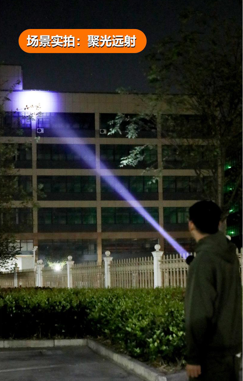 跨境超远远射白激光穿天炮高功率电显伸缩变焦户外双光强光手电筒详情13