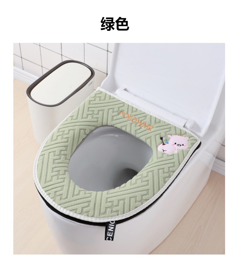 马桶垫家用四季通用加厚毛绒马桶坐垫拉座便器垫防水马桶套坐便套0358详情13