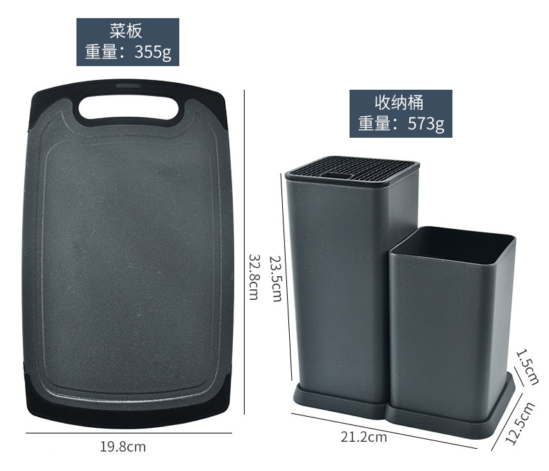 Kitchen knife set, silicone kitchenware, rose gold 18-piece set, cooking knife storage bucket, wooden handle silicone kitchenware set pic 14