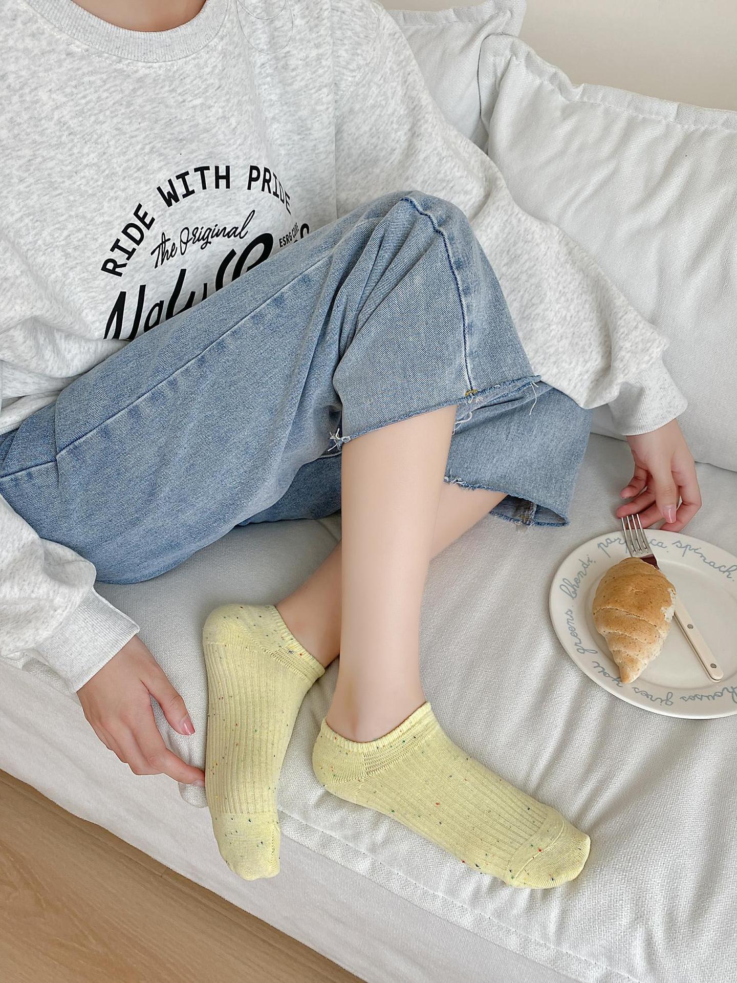 点子纱船袜女纯棉夏季薄款低帮浅口隐形袜硅胶防滑不掉跟女士短袜详情20