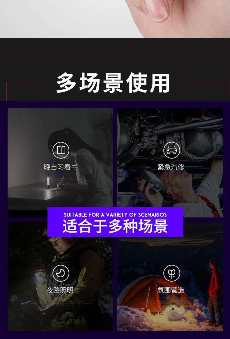 迷你远射强光变焦户外长续航充电式家用便携小型灯光学变焦详情8