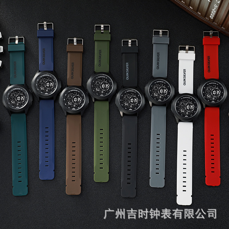 QIKSILVER唛新品男士科技电子表多功能防水夜光潮流学生电子手表详情12