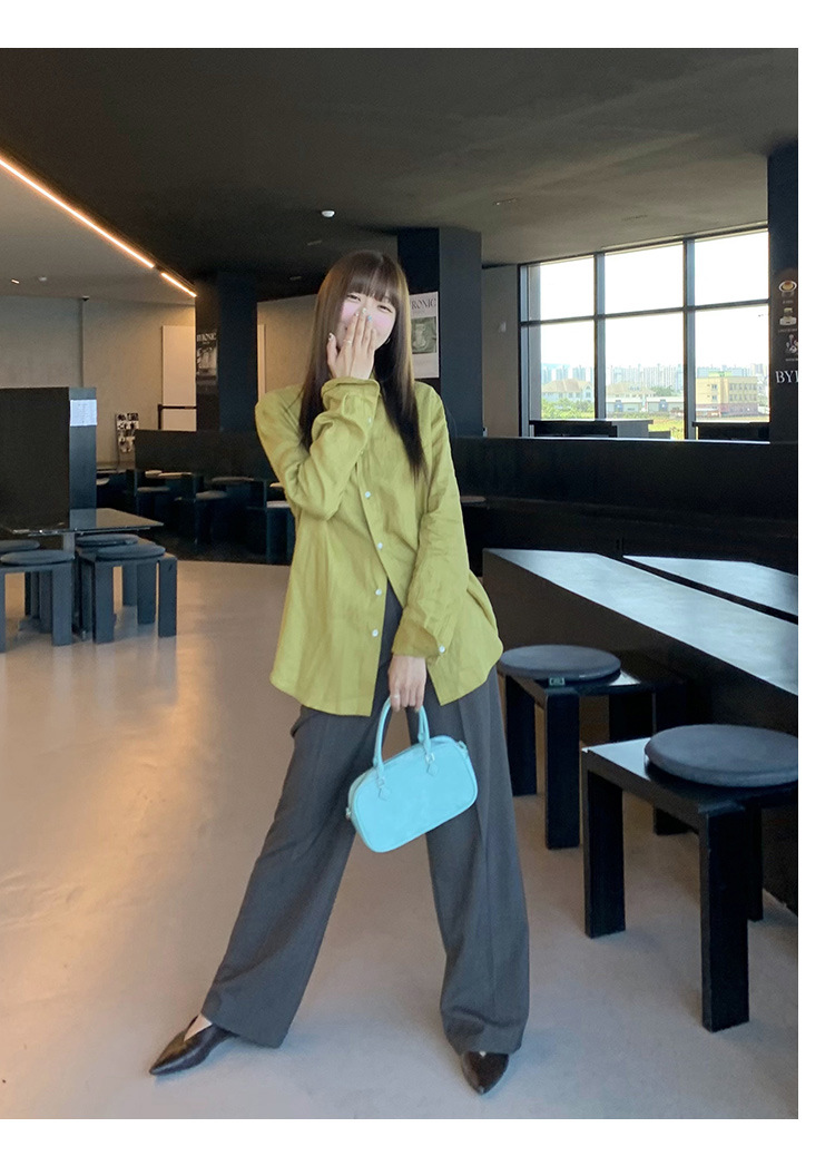 clean 慵懒舒适亚麻衬衣女2025十三行春季新款韩版时装衬衫 52271详情23