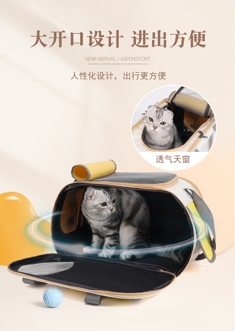 大容量透气单肩斜跨包夏季猫咪外出包便携狗狗猫包宠物包宠物用品详情6