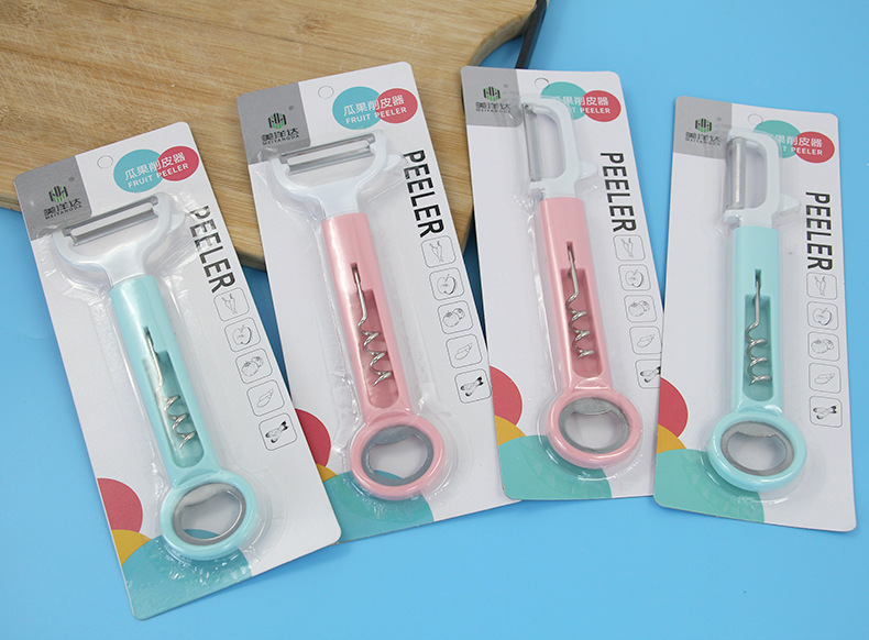 厂家直销11包邮三合一多用途削皮神器 不锈钢瓜刨水果刮皮刀 刨子削皮器 不诱钢材质耐用实用详情12