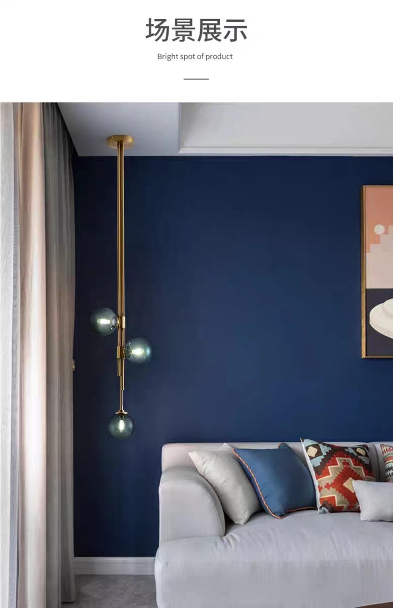 New modern light luxury Nordic creative bedroom bedside chandelier, simple and individual living room model room chandelier, full-house manufacturer pic 31