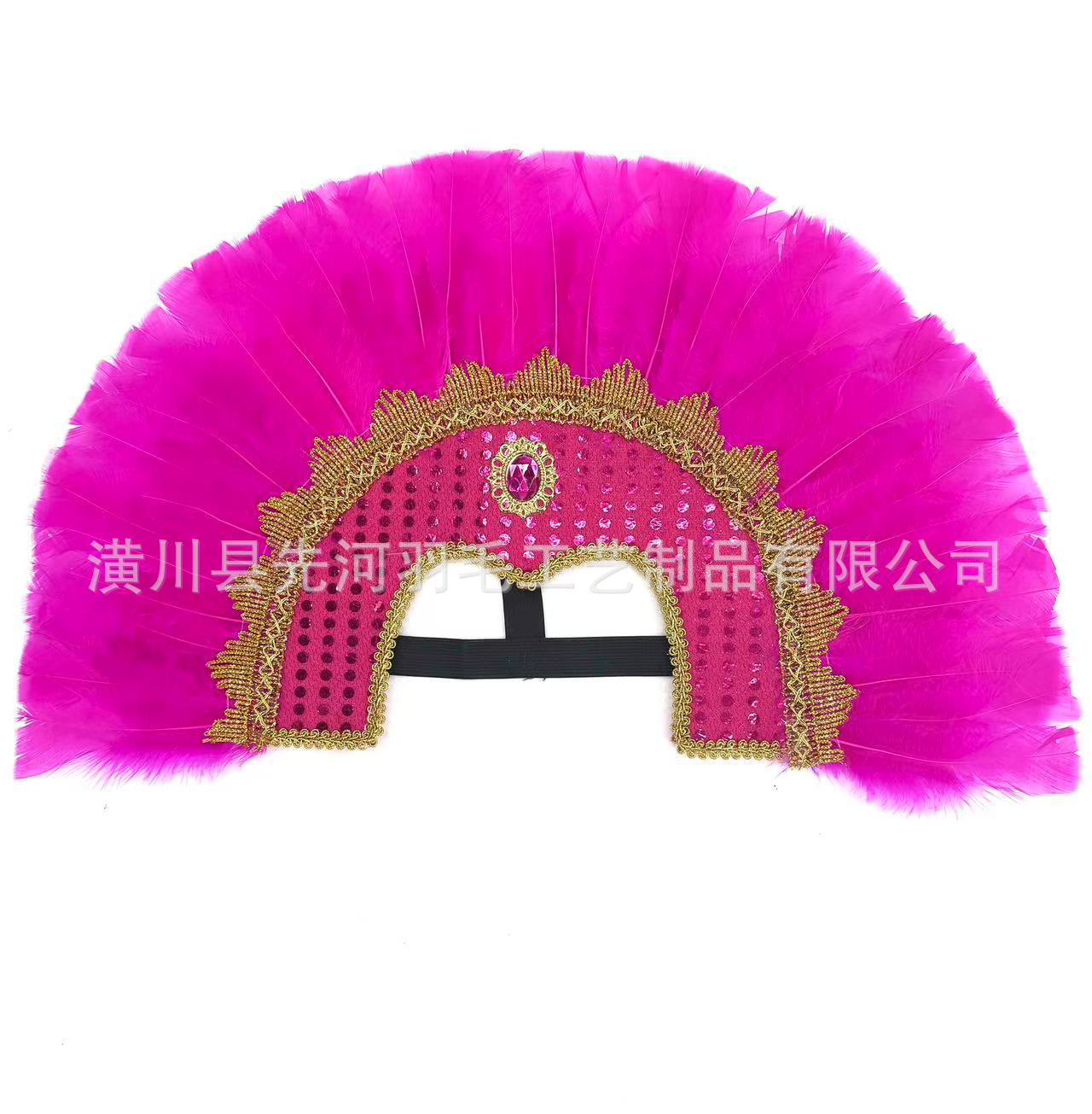 欧美跨境爆款羽毛头饰巴西印第安大头带节日服装配饰舞台表演道具详情4