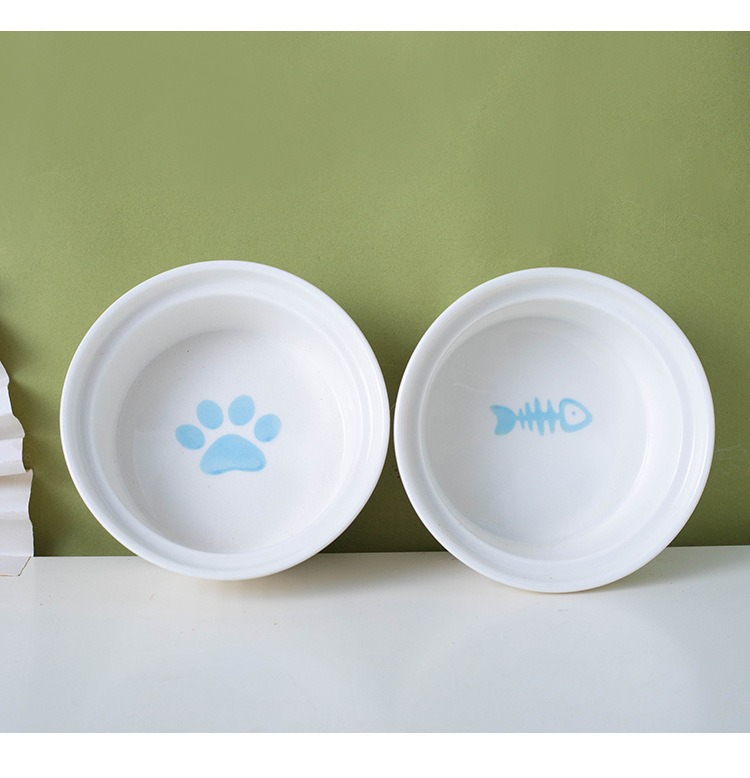 猫碗陶瓷猫食盆猫咪碗宠物碗斜口保护颈椎防打翻双碗喝水喂食一体详情15
