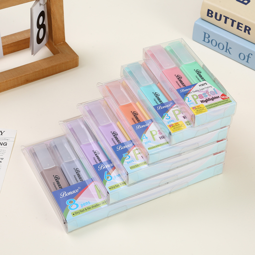 Wholesale of new flat-tipped large-capacity highlighters, student key marking watercolor pens, gift candy-colored markers pic 3