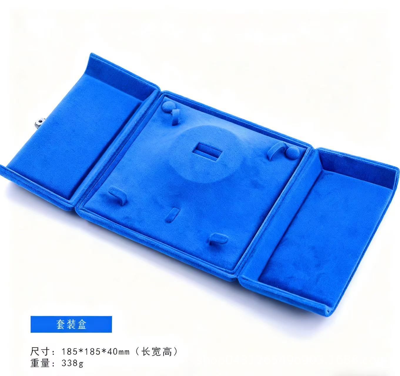 丝绒轻奢首饰盒大容量收纳珠宝盒双开珍珠项链礼品盒结婚礼物现货详情6