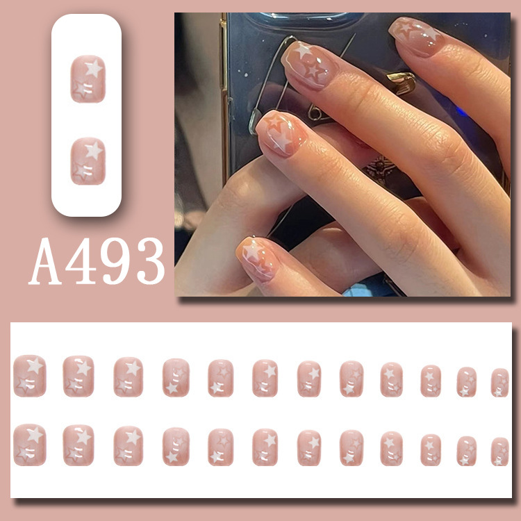 Wearable nail art pieces, artificial nail products, detachable, simple lemon ice transparent, popular online style Douyin nail art hair replacement pic 32