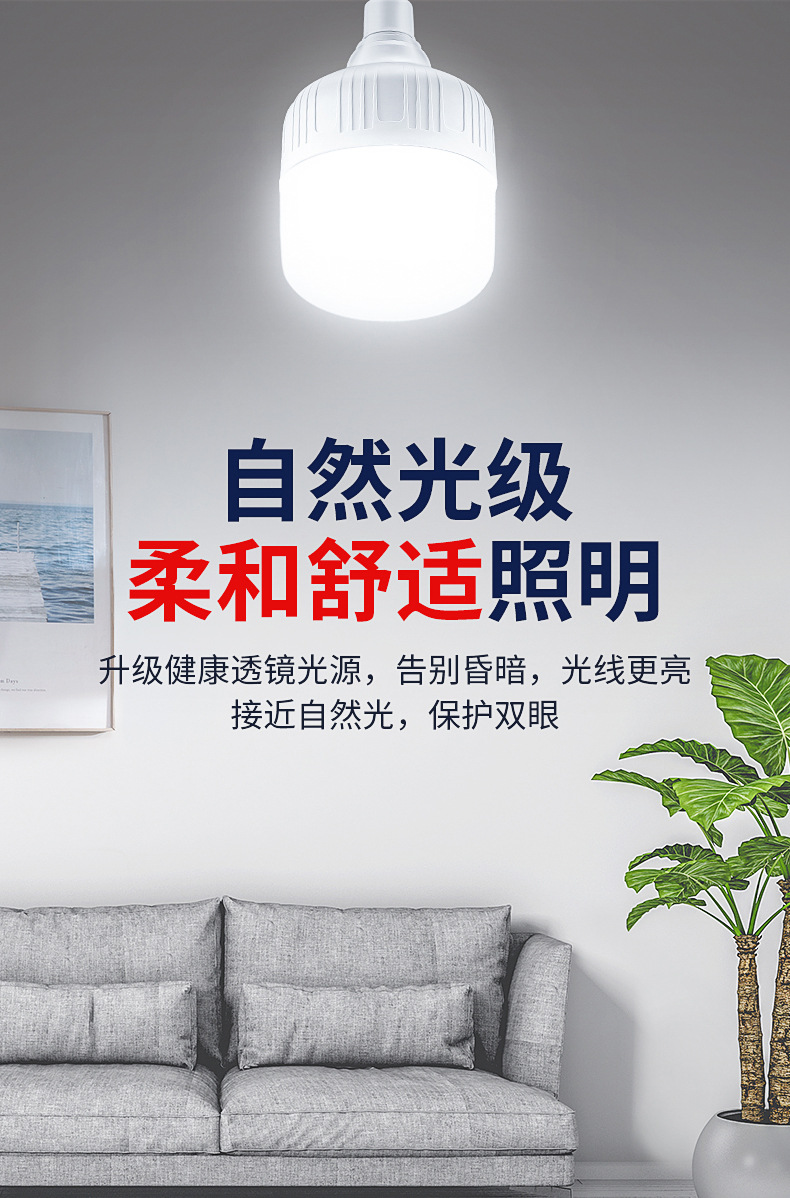 太阳能灯泡充电球泡室外led应急夜市摆摊灯户外庭院灯露营跨境 pic 7