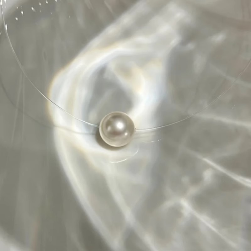 隐形鱼线仿珍珠项链女款夏季气质锁骨链轻奢小众颈饰批发饰品项链详情4