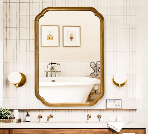 复古化妆镜子台面梳妆镜法式入户玄关壁炉客厅壁挂艺术装饰镜详情5