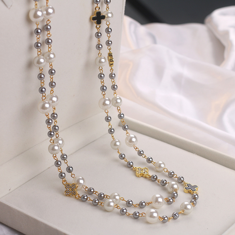 珍珠项链女款轻奢小众2023新款爆款颈链长款毛衣链衣服装饰配饰品详情6