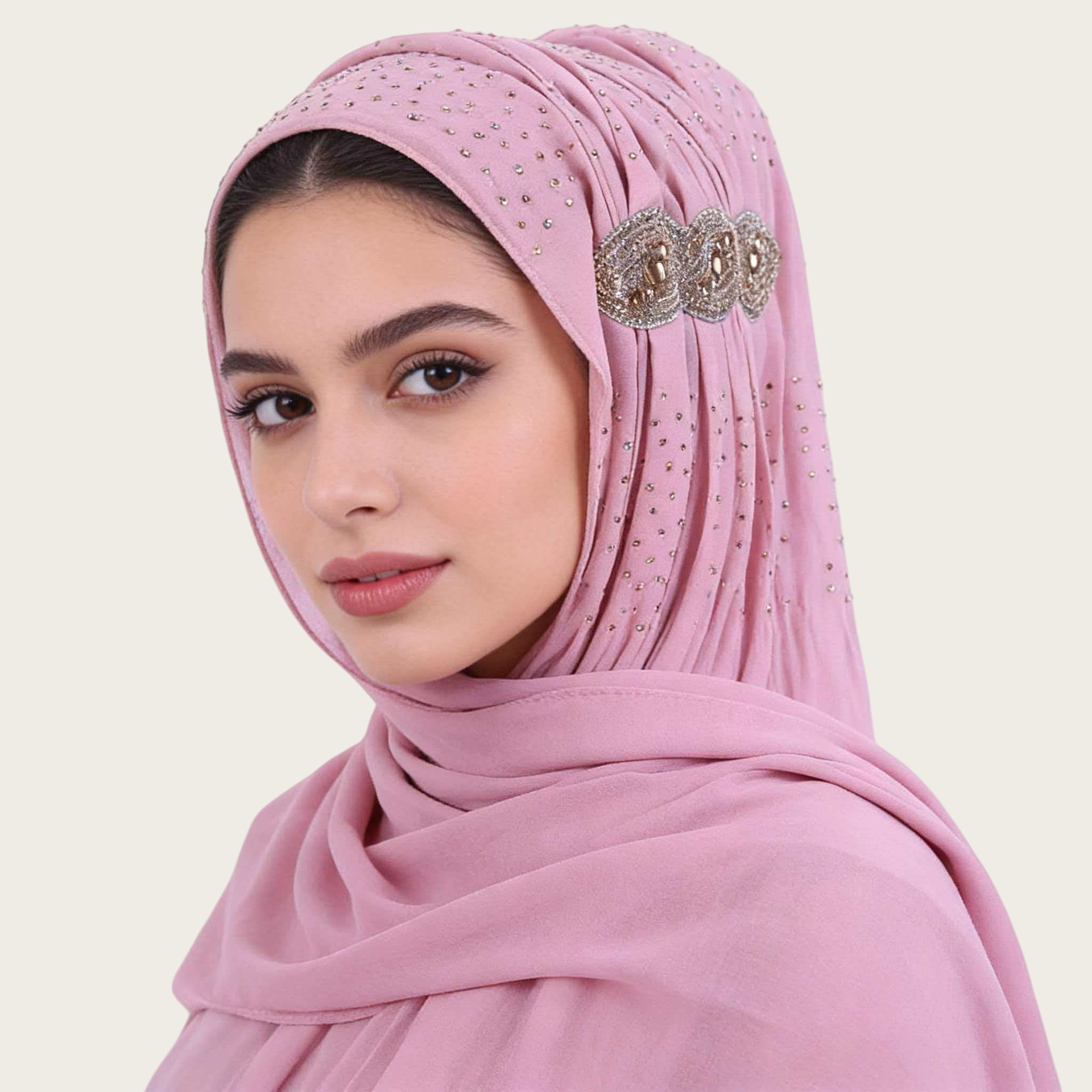 M163速卖款新款头巾民族风围巾盖头雪纺烫钻跨境货源详情7