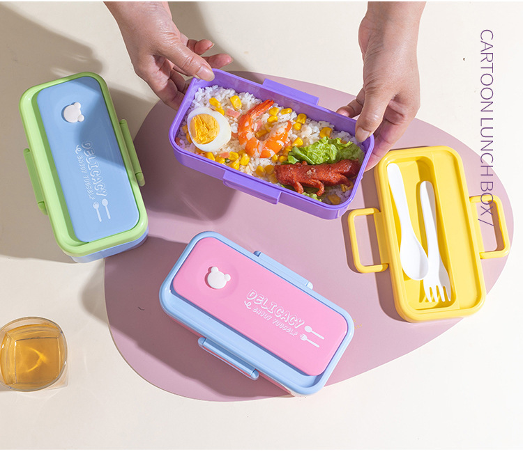 亚马逊儿童卡通饭盒可微波炉加热便当盒小学生塑料饭盒儿童午餐盒详情9