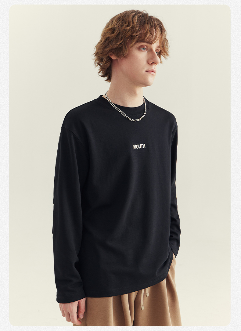 APO男装|2024秋季新款男士长袖T恤潮流宽松刺绣圆领打底衫男上衣详情25