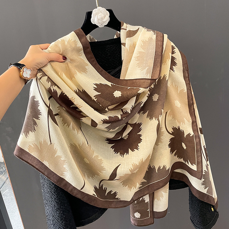 Pañuelo mujer 2025 nuevo estilo coreano multiplo cálido otoño invierno algodón lino pañuelo largo chal exterior pañuelo fino pic 15