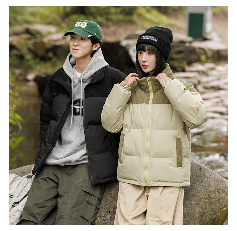 New winter fleece cotton-padded jackets for both men and women, thickened and warm cotton-padded jackets, couple bread jackets, and trendy color-blocked cotton-padded jackets pic 39