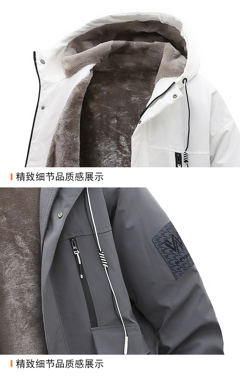 冬季外套男加绒加厚潮牌夹克男连帽宽松保暖棉服袄子青年派克服详情26