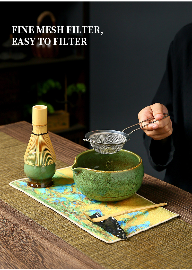 Japanese-style matcha bowl, ceramic matcha whisk set, bamboo matcha brush, Hyabonri Song Dynasty tea ceremony gift box pic 14