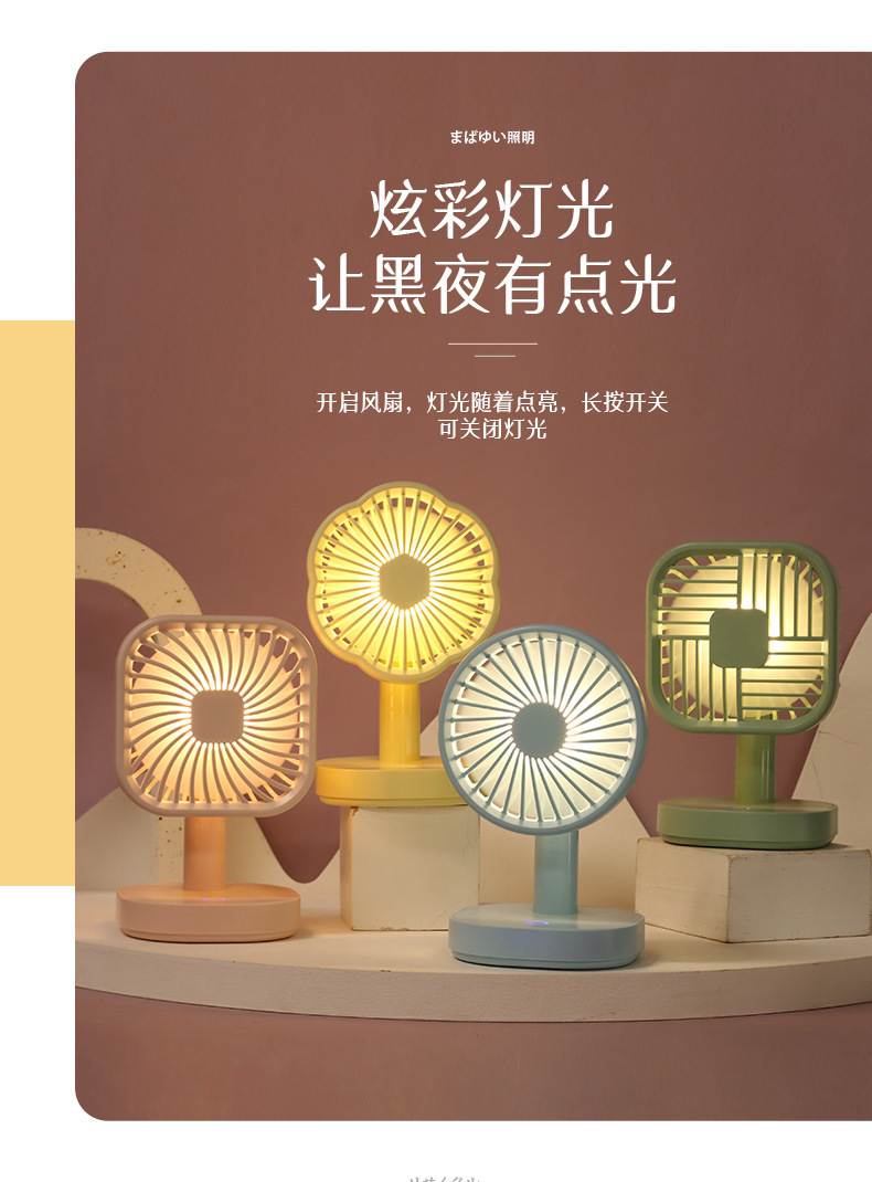 diy handcrafted cream glue usb rechargeable fan, old-fashioned retro round student desktop dormitory mini fan pic 6