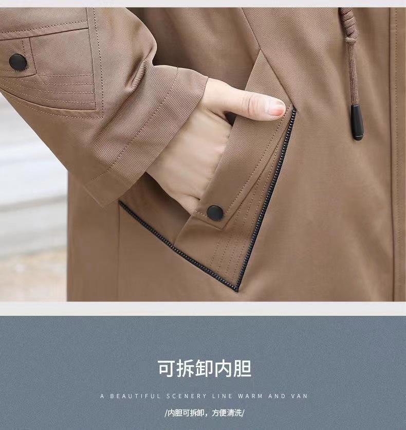 新款加厚冬季过膝 皮草 皮草派克服女 可拆卸 加长 皮毛一体外套详情9