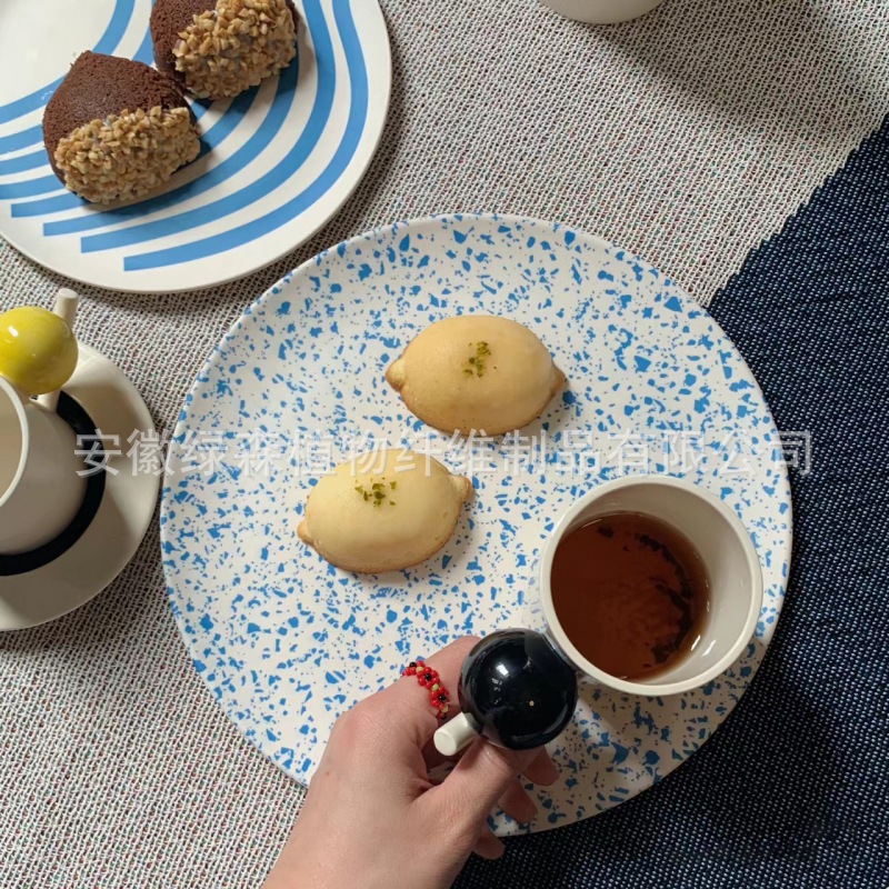 现货XeniaTaler加拿大竹纤维盘子餐具耐摔水果早餐盘面包甜品盘详情7