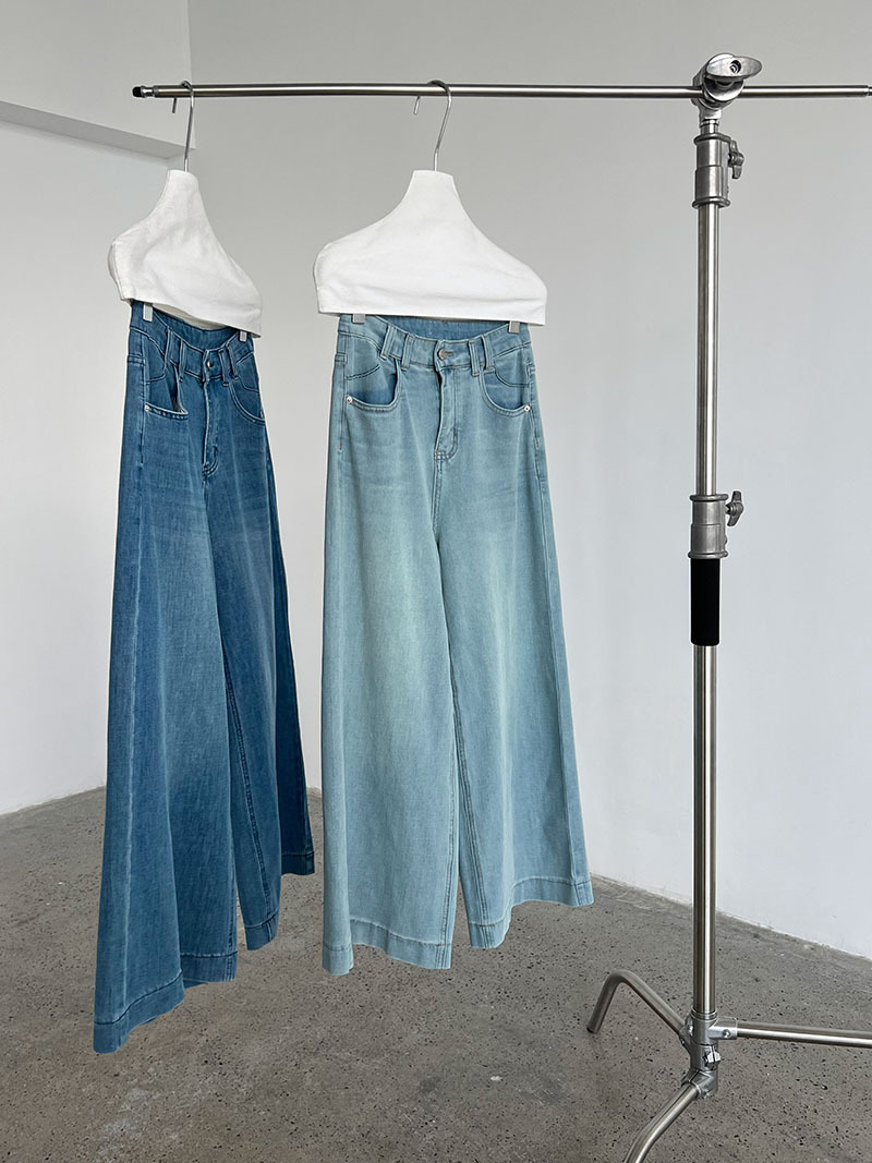 Luxi American 9-inch slightly flared jeans for women, 2025 Summer New style casual loose wide-leg pants with a drape, 68326 pic 41