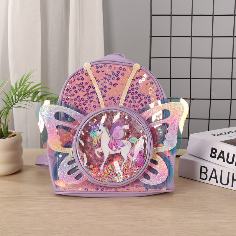 pu leather Little Princess backpack for children and babies, lightweight schoolbag, casual and versatile, trendy 2025 new style pic 7
