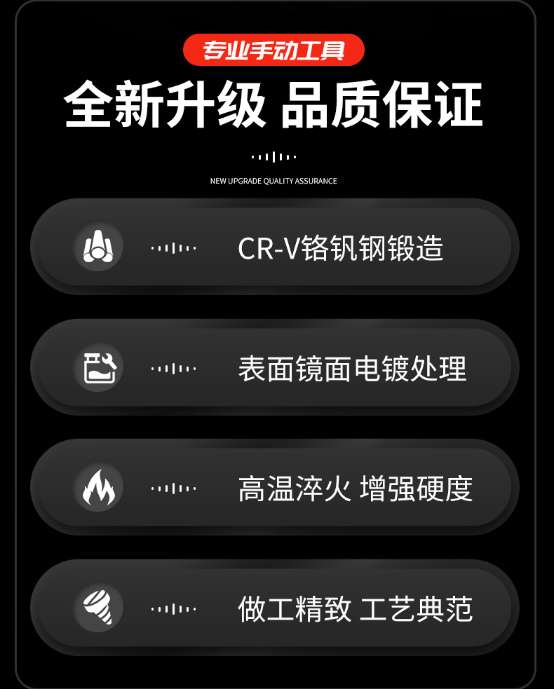 镜面双头开口扳手呆扳手镜面两用呆头扳手套装汽修扳手工具详情2