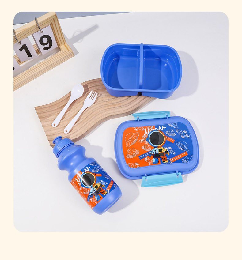 The manufacturer's new cute cartoon food storage box, lunch box, male and female student cafeteria and dormitory tableware, lunch box and water cup set pic 10