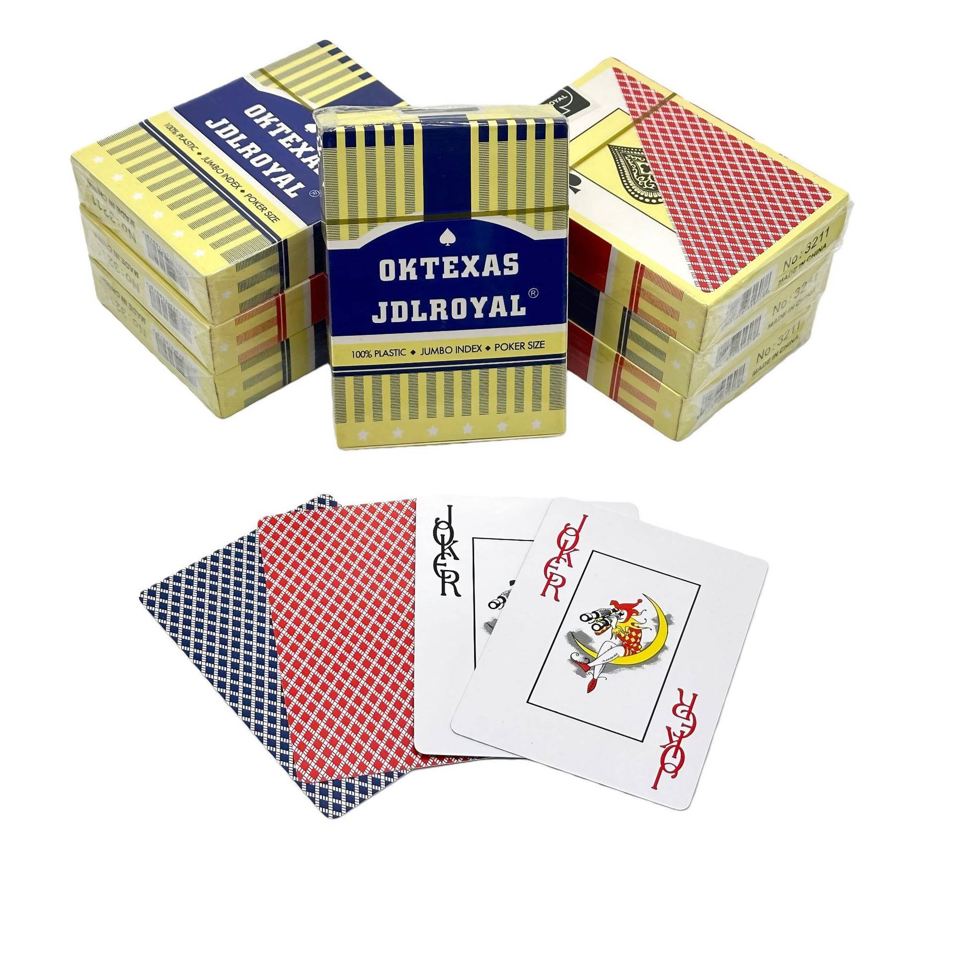 塑料扑克牌JDLROYAL打德州扑克大角码加宽单面粗磨砂PVC防水扑克详情3